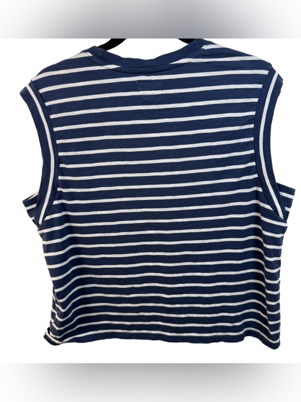 Pact Navy and White Striped Tee - Picture 2 of 4